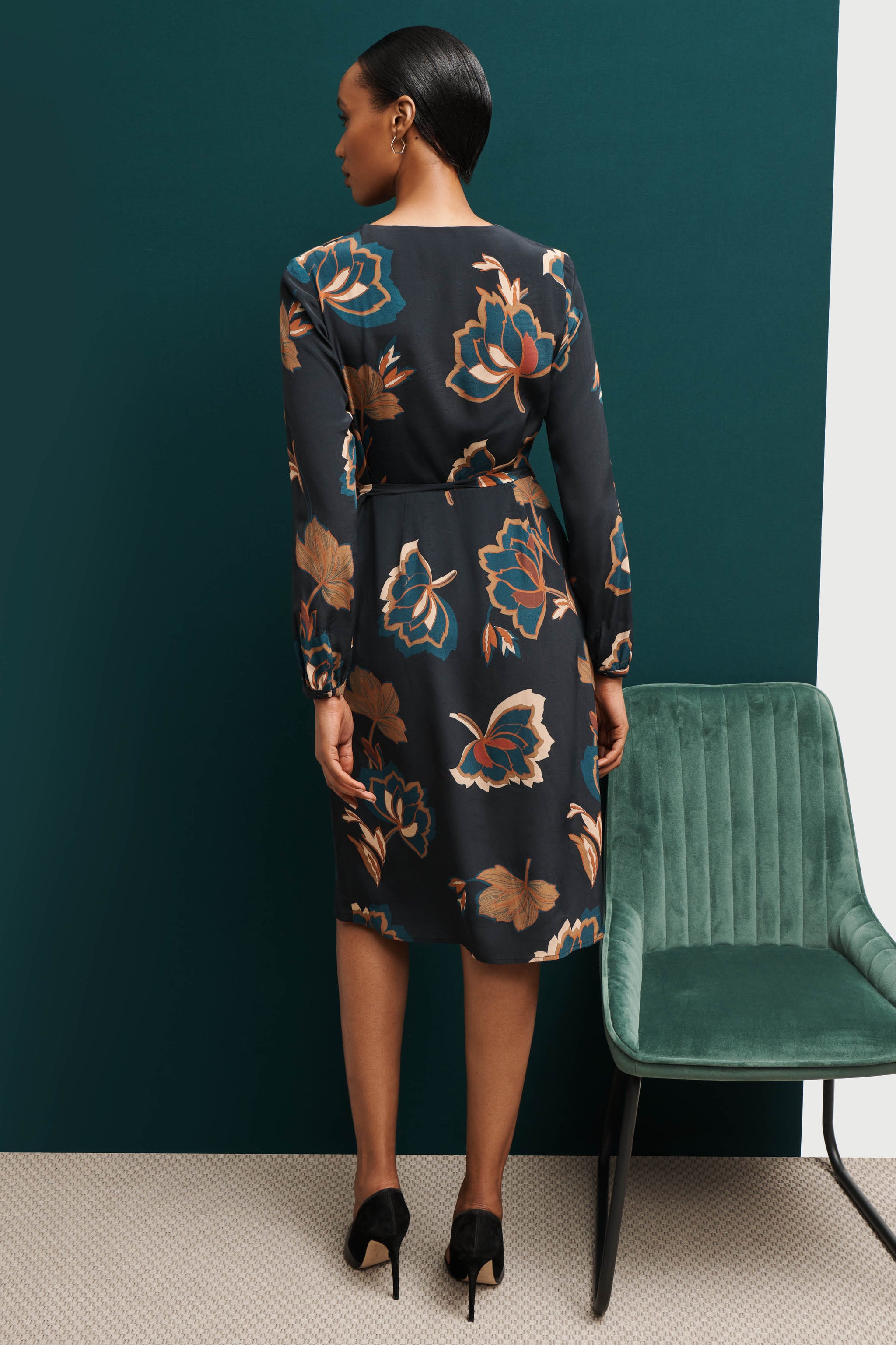 Berkeley Autumn Leaves Print Wrap Dress ...